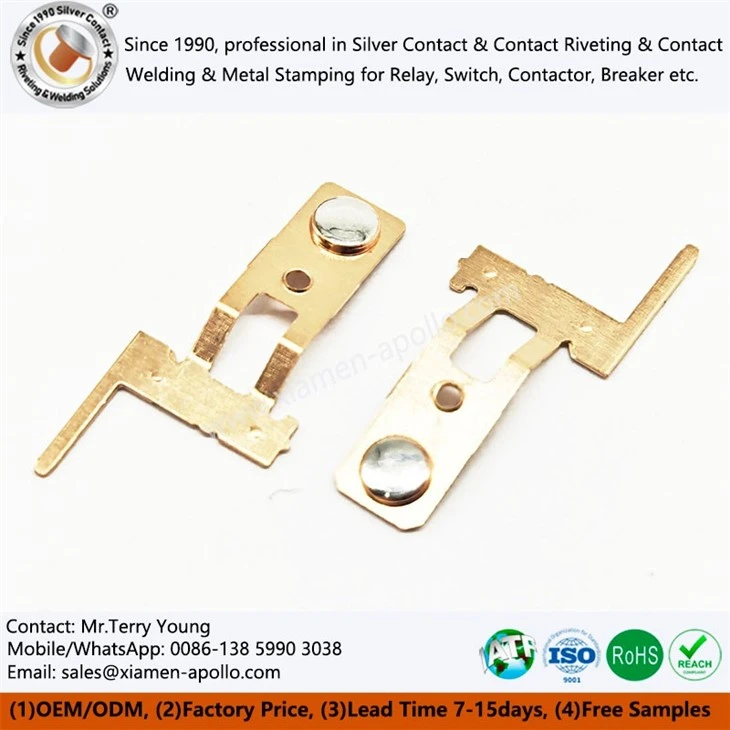 Moving spring riveted component for relays Moving spring riveted component for relays