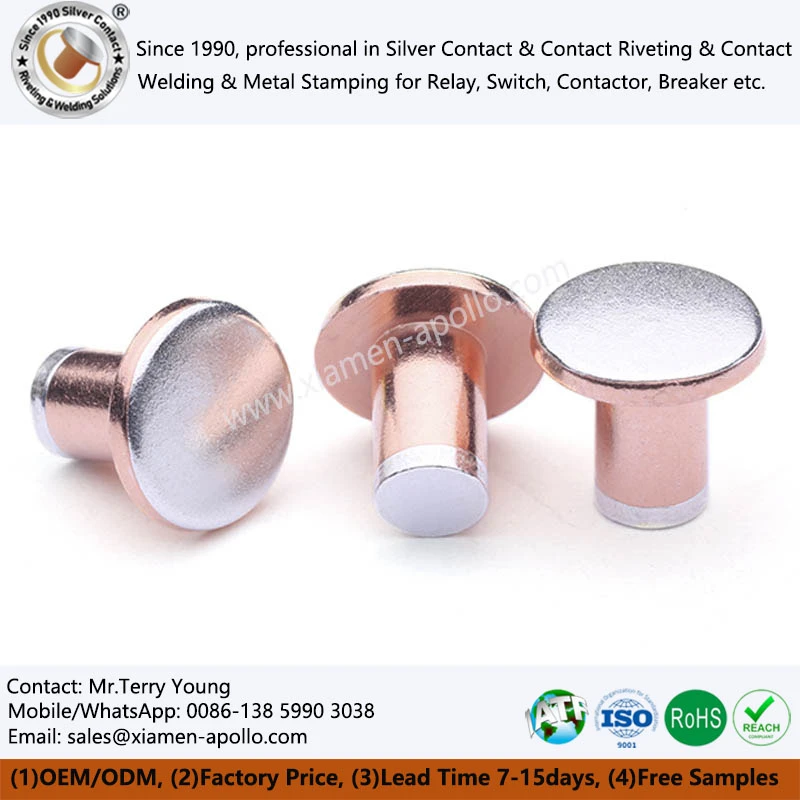Композитные контактные заклепки Trimetal Silver для переключателя